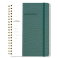 Spiral Notebook - 7.24" x 10" College Ruled Journal with Inner Pockets and 180 Pages, PU Leather Cover Business Journal, Twin-Wire Binding Notebook Perfect for Office & Home School Supplies Green - color: 004-Green-1pack, size: B5-180 pages