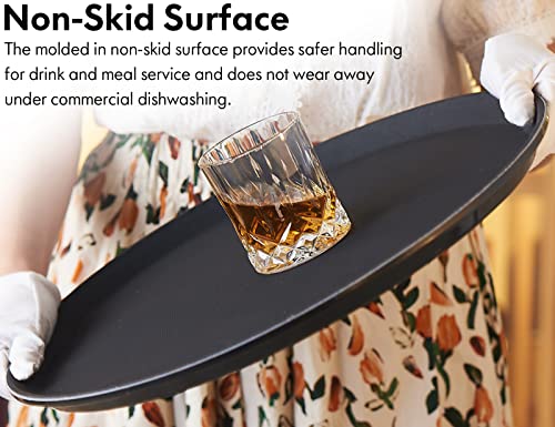 CURTA 2-Pack 16 Inch Round Non Slip Serving Tray, NSF Rubber Lined, Black - color: Black-round, size: 16 Inch