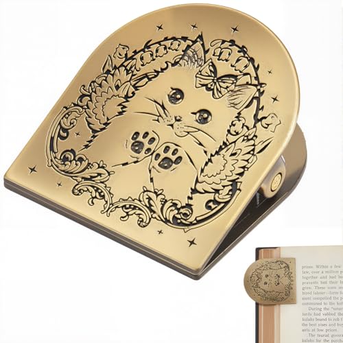 CRASPIRE Cat Kitty Journal Metal Clip Cute Vintage Travelers Notebook Book Bill Binder Clips Holder Alloy Antique Bronze Decorative Travelers for TN Travelers Art Reading Decoration Accessories - style: Cats