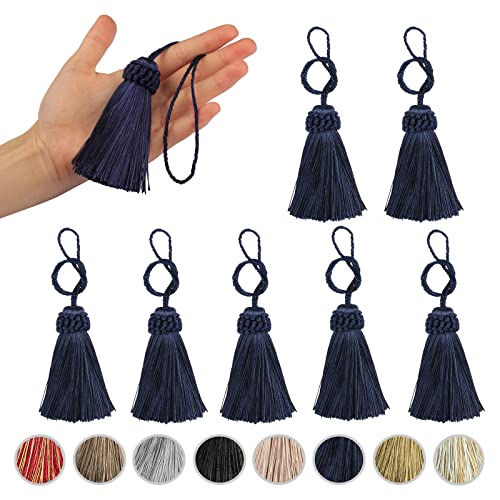 8PCS Tassel Key Colorful Tassel for Cord Loop,Handmade Tassels - color: Navy