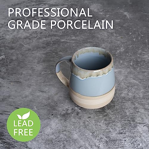 Bosmarlin Extra Large Ceramic Coffee Mug, 23 Oz, Dishwasher and Microwave Safe, Oversized Big Tea Cup, Reactive Glaze (Light Blue) - color: Light Blue