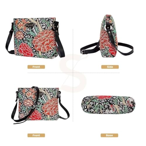 Signare Tapestry Crossbody Bag Sling Shoulder Purse for Women - color: Cray