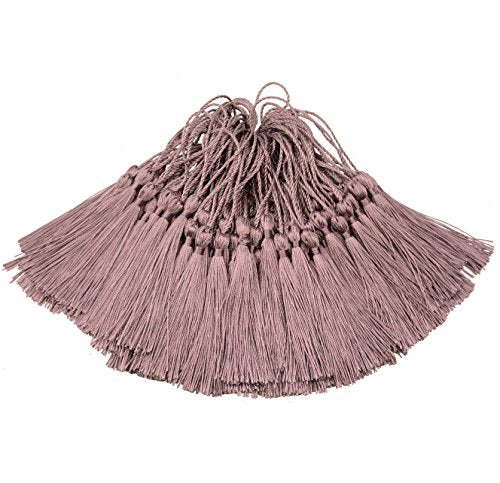 100Pcs 5 Inch Silky Bookmark Tassels for Jewelry, Souvenir(Taro) - color: Taro Color
