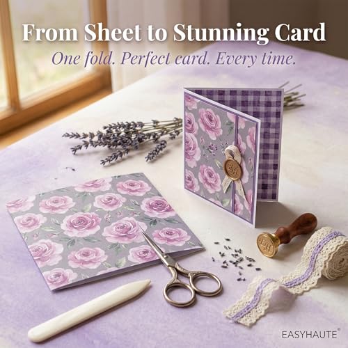 Scrapbook Paper & Scrapbooking Supplies, Lavender 6x6 Double-Sided Patterned Cardstock Pad, Elegant Craft Sheets for Junk Journaling, Card Making & Scrap Book, 24 Sheets - color: Lavender