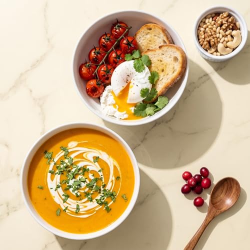 30 oz Ceramic Soup Bowls, 6 inch White Ramen Bowl Set of 6, Cereal Bowls - size: 6 Inches, 30 Ounces