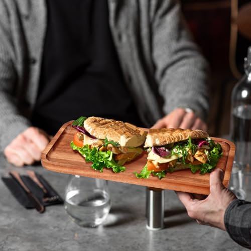 Acacia Wood Platter Small 12"X5.5" Charcuterie Boards Long Rectangle Decorative Trays Home Decor Cheese Board Wooden Serving Platters for Cookie, Snack, Dessert, Food Dish Cake Appetizer Plates - size: 12" × 5.5" × 0.6"