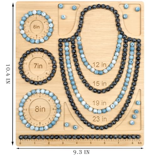 Petoysoso Bead Boards for Jewelry Making, Bamboo Beading Board for Necklace & Bracelet,Jewelry Making Supplies,Bead Tray Supplies DIY - size: Necklace & Bracelet-M2