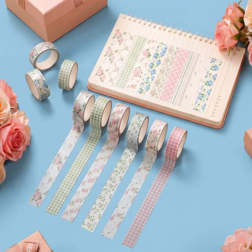 Gueevin 24 Rolls Floral Washi Tapes Set Scrapbook Supplies, Flowers - style: Flowers