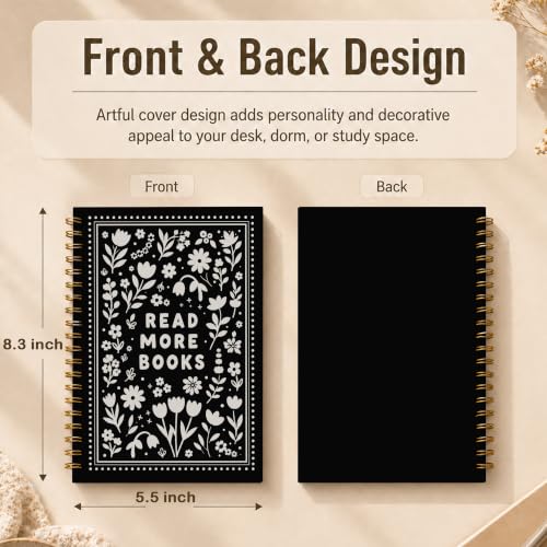 WDXIA Read More Books Floral Spiral Notebook 5.5x8.3 Inch - color: pattern-13