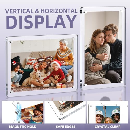 4 Pack 4x6 Inch Magnetic Picture Frame for Fridge - size: 4 X 6 (4-pack)
