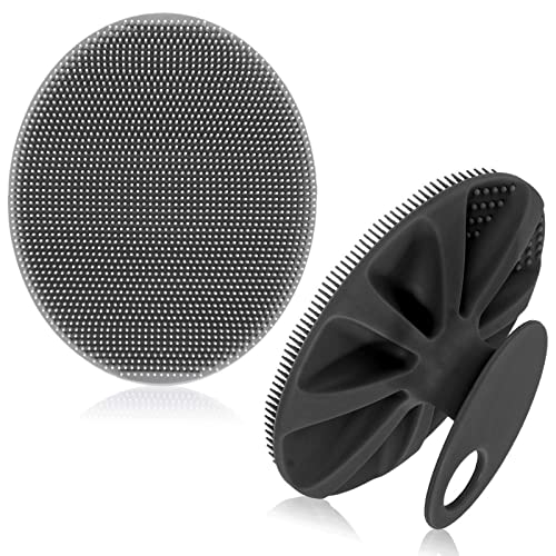 INNERNEED Silicone Body Cleansing Brush Exfoliating Scrubber, Gray+ Black - color: Gray+black
