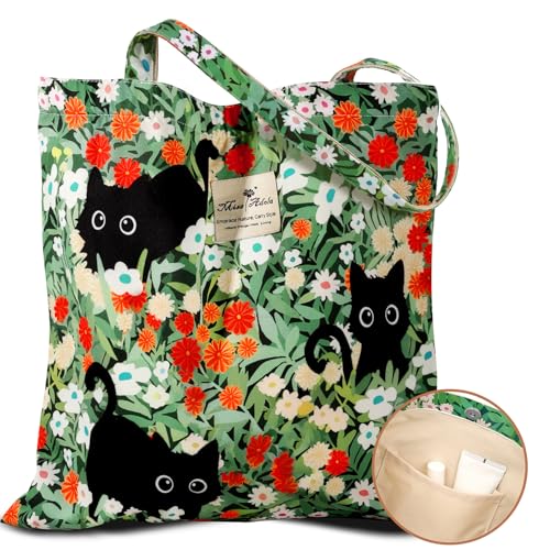 Miss Adola Aesthetic Buckle Tote Bag for Women - color: Green Three Cats