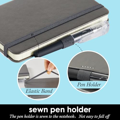 NIRMIRO Small Journal Pocket Notebook, 3 Pack, A6 Mini, 3.7" x 5.7", Grey - color: 3 Grey, size: A6