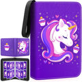 Premium 4-Pocket Trading Card Binder, 400-Card Capacity, Purple - color: Purple