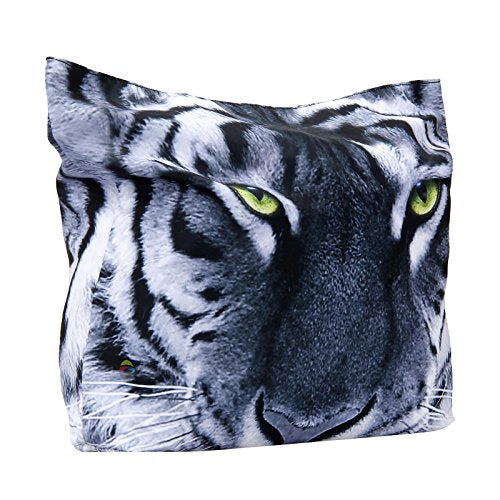 Beach Tote Bags Travel Shopping Bag With Zippered for Women - color: Cool Tiger