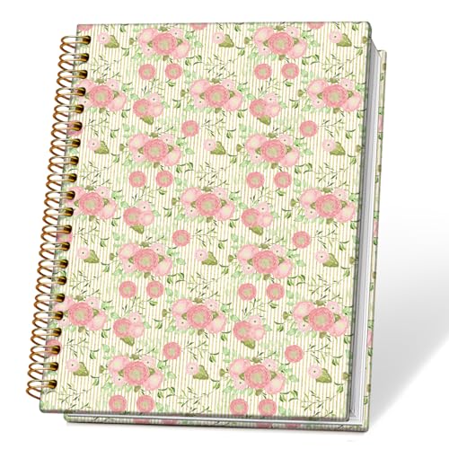 Vintage Pastel Floral Notebook Journal for Teen Girls & Women, Retro Floral Stuff - Office Supplies, Flowers Bible Hardcover Spiral Notebook, 5.5x8.3 Inch - color: 02-coquette Floral(vintage)