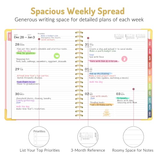 Forvencer 2027 Planner, Hardcover Calendar Planner Jan - Dec 2027, 8.5"x11" - color: Floral Style, size: 8.5"x11" (Jan 2027 - Dec 2027)