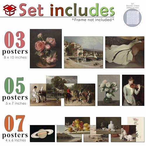 LANCHI95 15PCS Vintage Wall Art Decor– Moody Gallery Art Prints - color: Vintage 12
