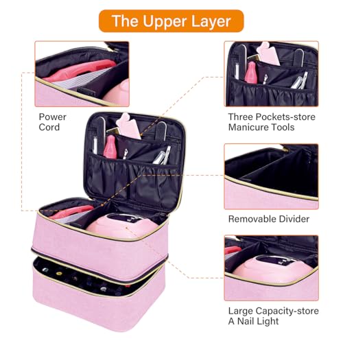 Nail Polish Organizer Holds 30 Bottles (15 ml/0.5 floz),Pink Gold - color: Pink Gold