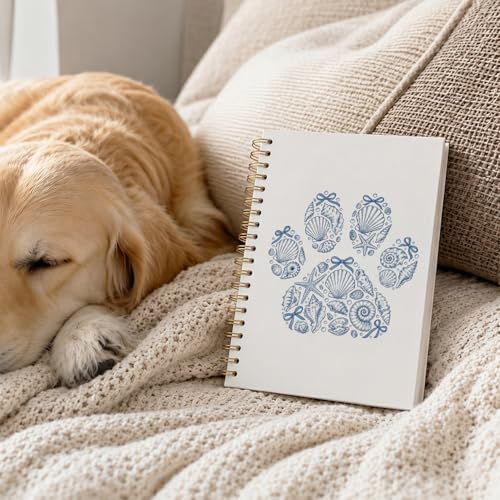 VONTP Seashell Beach Notebook, Dog Gifts For Women, 5.5x8.3 Inch - color: 007-Shell
