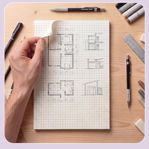 100 Sheet Small Graph Paper Pad, 5.5" x 8.3" Grid Notepad, 5 x 5 Grid, Graft Paper Mini Notebook Memo Pads Double Sided Graph Ruled Scratch Pads Back to School Supply Pocket Notepad - size: 5.5" X 8.3"