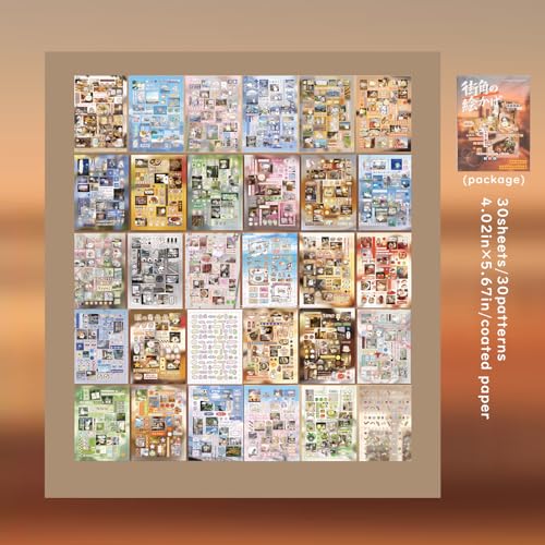 Kawaii Japanese Stickers Book for Scrapbooking,Cute Food Japanese Stickers - color: Frost