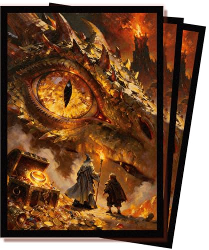 MTG Card Sleeves 100 Pcs, Textured Back Art Deck Protector TCG Sleeves - color: Dragon&ring-100pcs
