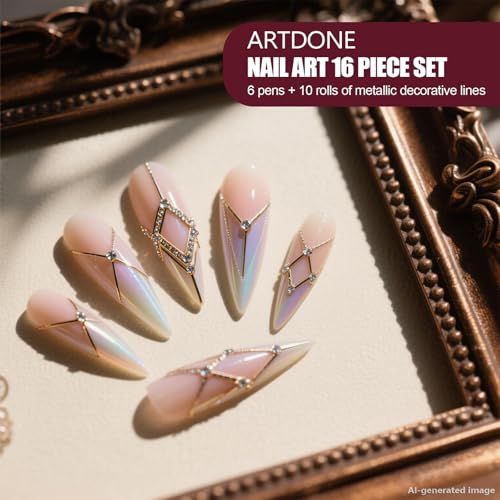 Artdone Nail Art Brushes 6PCS Double-ended Nail Art Brushes Kit Nail Art Gel Polish Liner Brushes Design Pen For Nail Drawing And Nail Paint Brushes Small Detail Brushes - color: 6 PCS