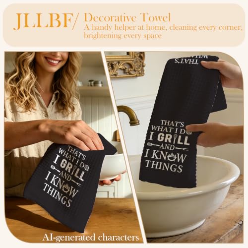 Funny Grilling Gifts Hand Towels for Kitchen - color: Grill Things
