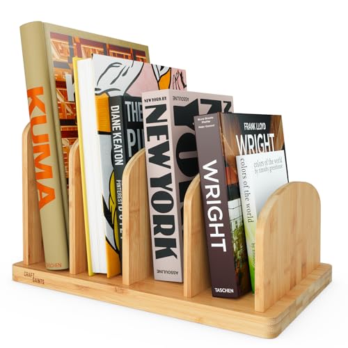 Cook Book Organizer, 4 Sections, Recipe Book Holder Rack, Tabletop Stand for Convenient Cookbook Storage, Vertical Cook Book Stand Kitchen, Binder Holder for Desk & Countertop (Bamboo) - color: Bamboo, size: 4 Sections