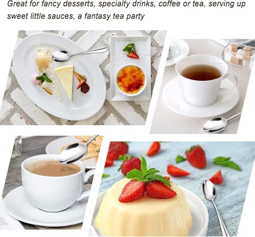 Demitasse Espresso Spoons, Mini Coffee Spoon, 5.5 Inch Stainless Steel Small Spoons for Dessert, Tea,Set of 6 - size: 5.5in