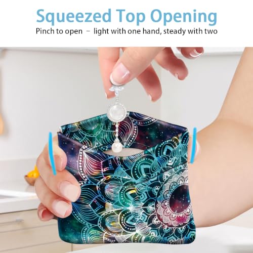 Squeeze Coin Purse Pouch Mini Coin Pocket Portable Change Wallet - color: Mandala, size: Mini (3.54"x3.2")