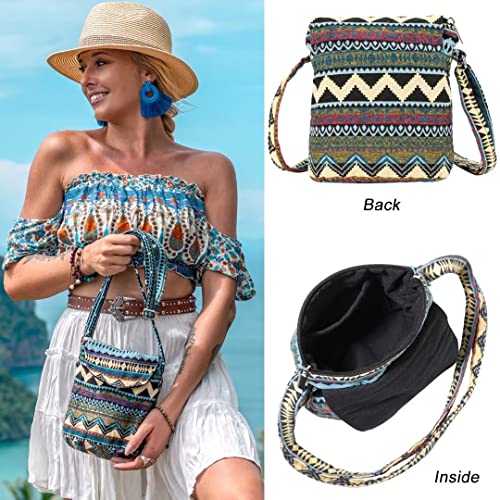 Satchel Saddle Pocket Swing pack Bag Collection Messenger Shoulder Bag Travel Purse Wallet - color: Black Stripe