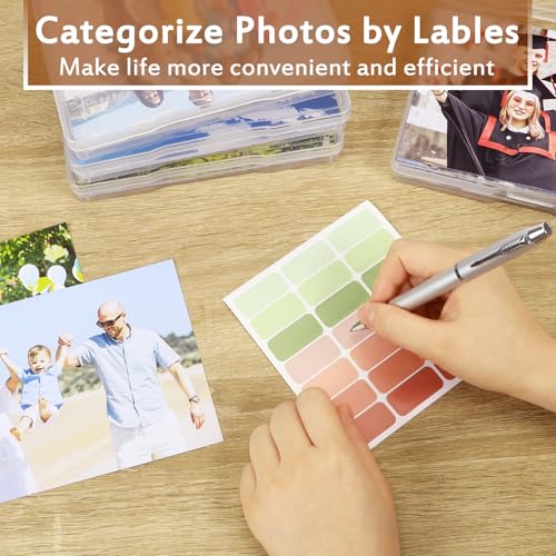 Photo Storage Box 5 x 7 Inches, 18 Inner Extra Large Photo Organizer With Dividers, Acid-Free Photo Storage Containers, Craft Storage Box for Protect Photos, Crafts, Seed, Stamps - color: Black+Clear