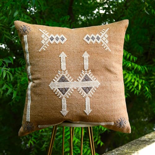 Trade Star Sabra Kilim Pillow Cover 100% Cotton Cushion Cover Designer Sofa Pillow Cover Handwoven Cushion Case for Home Decor Spring Decorative Pillow Case (18x18 Inches) - color: Pattern-21
