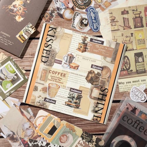 YagCu Coffee Scrapbook Kit, Vintage Junk Journal Supplies for Adults - color: Coffee