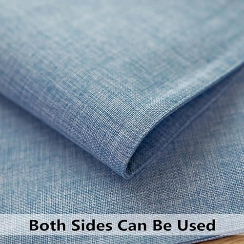 Demetex Placemats Set of 8 Heat Resistant Blue Placemats Soft Washable Linen Place Mats Table Mat for Dinner Gathering Banquet, 13x19 inch, Blue - color: Blue, size: Placemats set of 8