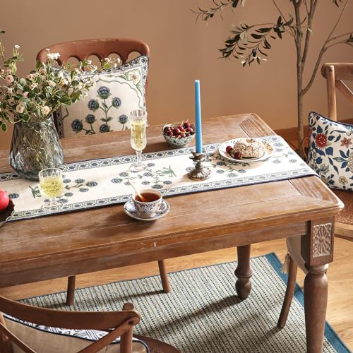 Patdrea Designer Elegant French Linen Table Runner,12"X71"-Ivar B - color: Ivar B Linen, size: 12"*71"