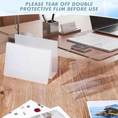 Vicenpal 4 Pcs Clear Acrylic Postcard Holder Stand, Office Home School