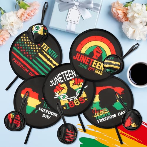 R HORSE Juneteenth Folding Hand Fans - 50Pcs June 19th 1895 Handheld Hand Fan for Juneteenth Gifts Bulk Church Community Party Favors, African American Black Freedom Independence Day Party Supplies - color: Juneteenth