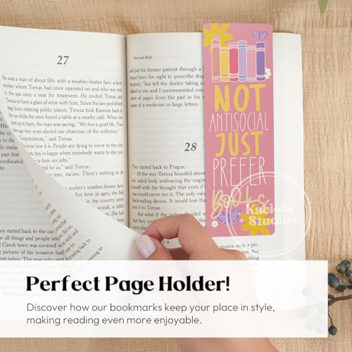 Kaciola Studio10 PCS Booklovers Cute Bookmarks, Funny Bookmarks for Women, Double Sided Bookworm Design Book Lovers Gifts,Book Accessories for Women Men Students Teachers Reading - color: Book Lovers