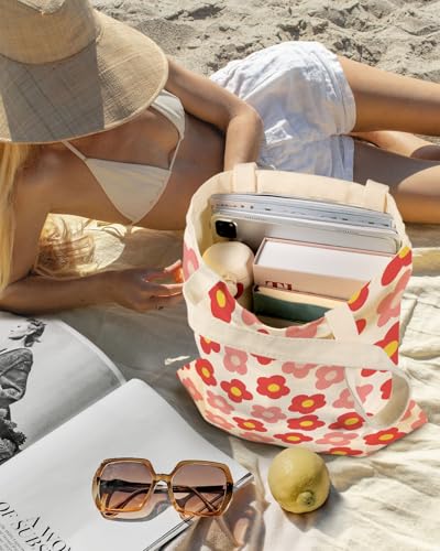Miss Adola Canvas Tote Bag for Women with Inner Pocket - color: Pk Flower