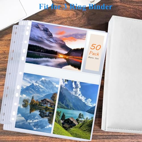 100 Pack Photo Sleeves Holds 600 4"x6" Photos, Clear Photo Page Protector for 3 Ring Binder, Double-Sided Photo Album Refill Pages Photo Pockets Photo Sleeves (4" X 6") - size: 4" X 6"