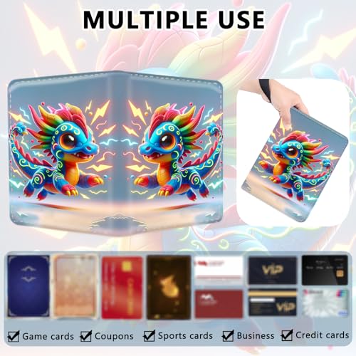 4 Pocket Trading Card Binder, Holds 400 Cards, Zipper Binder - color: Little Flying Dragon