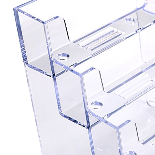 Hipiwe Clear Acrylic Business Card Holder Stand for Desk, 4-Tier 2 Packs - color: Transparent