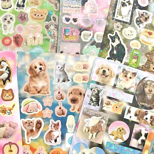 30 Sheets Japanese Sticker Book, 700+ Kawaii Scrapbook Stickers for Journaling, Pre-Cut Self-Adhesive Star-Shimmer Stickers for Junk Journal, Journaling, Planner(Film Pixel Dream) - color: Film Pixel Dream
