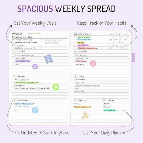 Undated Planner for 2026-2027, Forvencer Weekly Monthly Calendar Planner-A5 - color: Navy Blue