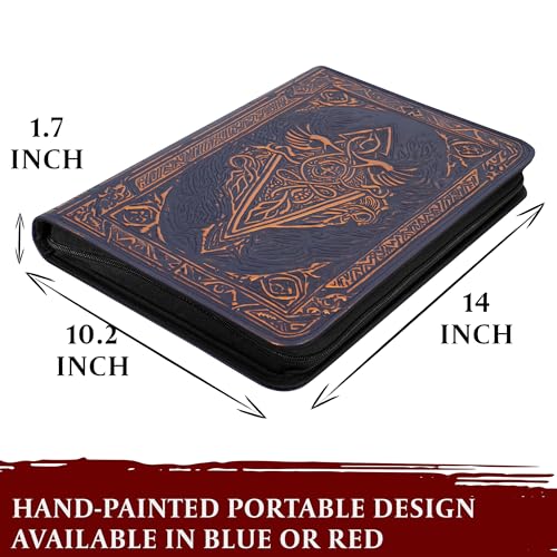 Trading Card Binder - 9 Pocket Album w Zipper - 360 Side Loading Folder for TCG - 3D PU Leather - For MTG, Disney Lorcana Trading Card Game, Magic The Gathering, Pokemon - Book Accessories Gift - Blue - color: Blue