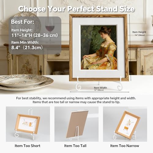 Artliving (2 pack 10" Iron Large Plate Stand, White Iron Easel Plate Display Photo Holder Stand, Displays Picture Frames, Cookbooks, Decorative Plates, Tablets and Art - size: 10 inch(2 pack)