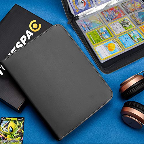 9-Pocket TONESPAC Portable Trading Cards Binder, Holds 900 Cards, Orange - color: Black